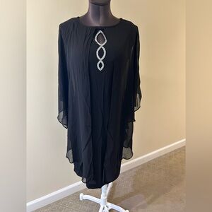 Glamour Black dress with silver rhinestones accents size 6